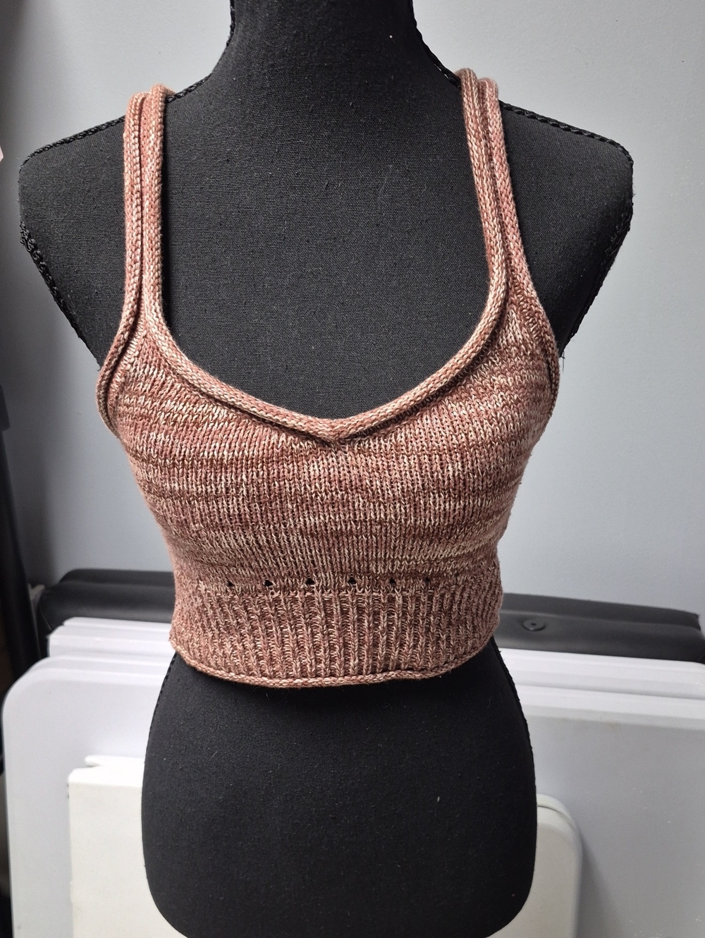Urban Outfitters Marled Brown Knit Cropped Tank